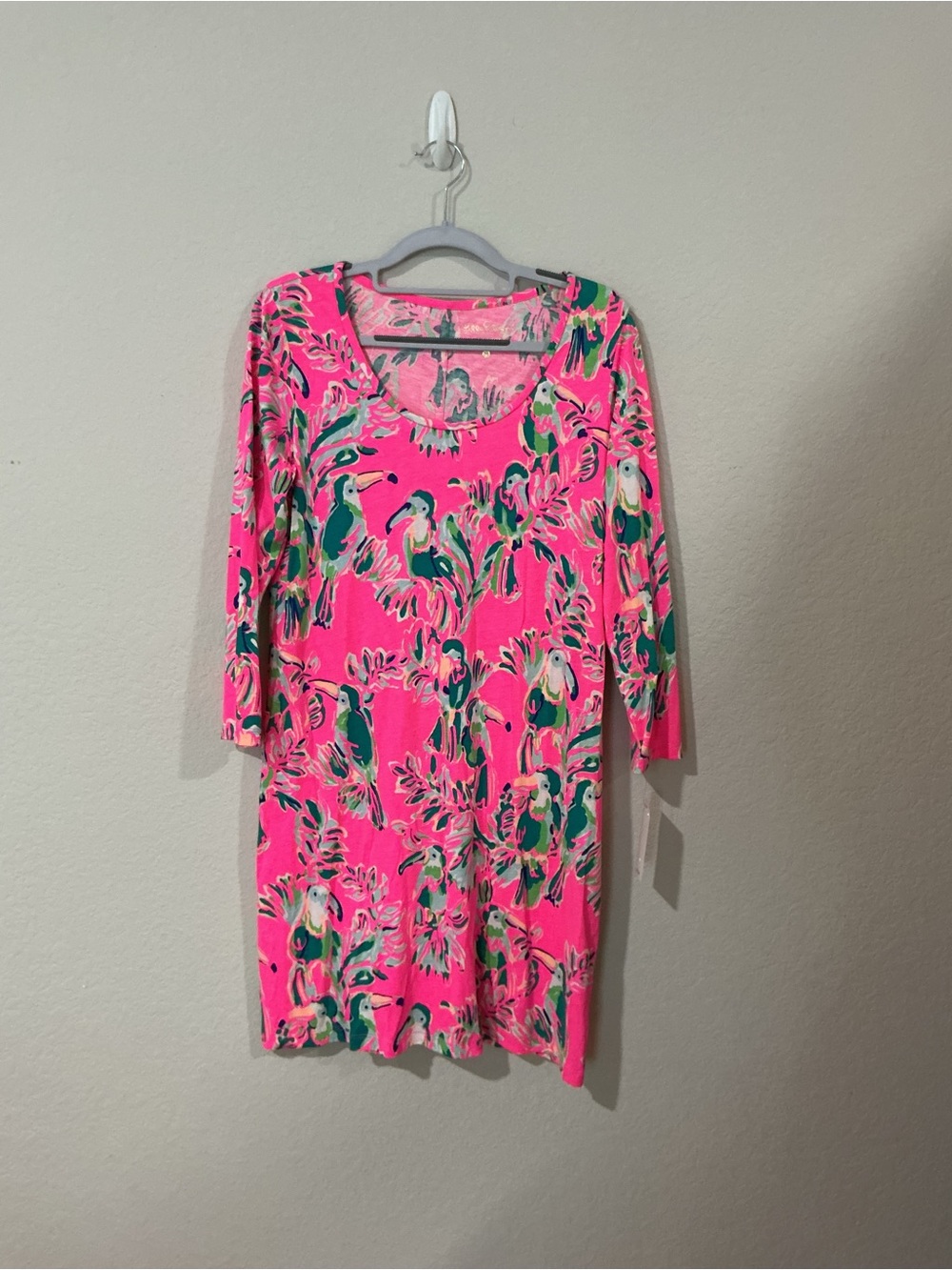 Lilly Pulitzer Hot Pink Parrot Print Swim Coverup